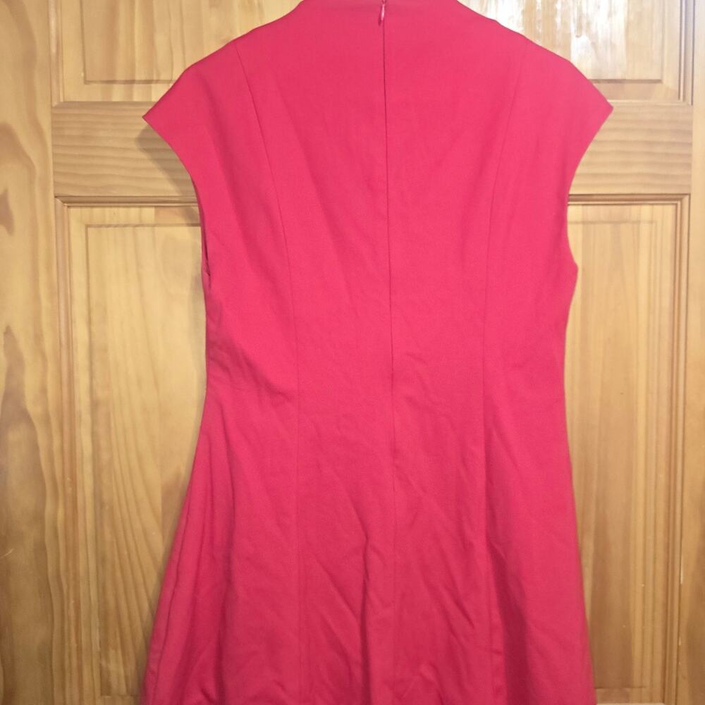 Plunge V-Neck Red Mini Dress with fake pockets! Size M - Picture 2 of 3